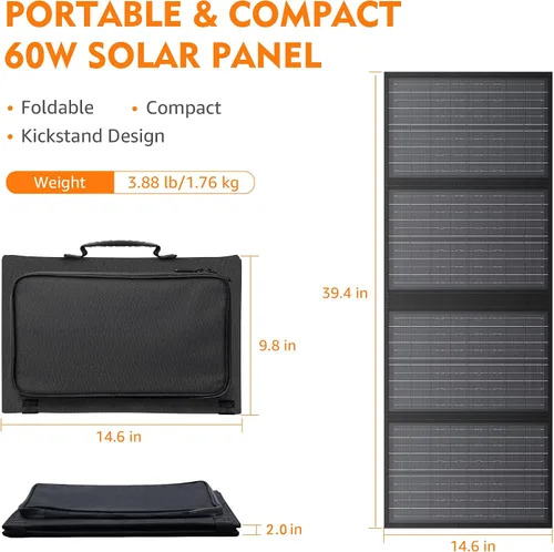 Vista 8 de Estación de energía portátil de 300 W 260 Wh Generadores solares al aire libre Paquete de batería de litio móvil Salida de 110 V Banco de energía
