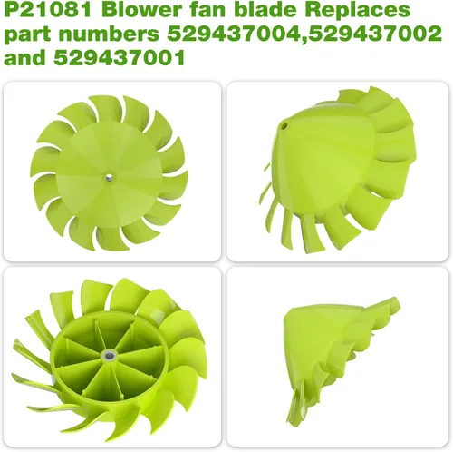 Vista 5 de JIOTAR 529437004 Ventilador de repuesto para ventilador Ryobi de 18 V, accesorio para soplador de hojas Ryobi 18V 529437003, P2108 P21081, P21081VN