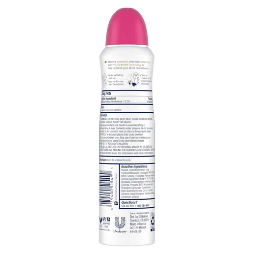Vista 2 de Dove Advanced Care - Desodorante antitranspirante en aerosol para mujeres, paquete de 3 unidades de fruta del dragón y crema de coco, 72 horas