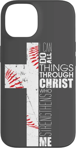 Vista 4 de Baseball Phone Case Christian Bible Verse Philippians 4:13 Case for iPhone 17