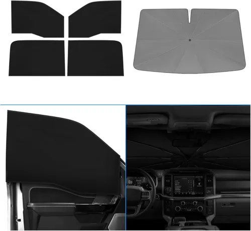 Vista 101 de KUST - Parasol plegable para parabrisas para BMW X1 E84, accesorios 2011 2012 2013 2014 2015, protector de visera de sol ajustable que bloquea