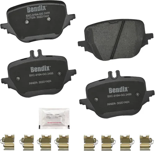 Vista 105 de Bendix Pastillas de freno traseras de cerámica Priority1 CFC1020 para Cadillac CTS 2007-2006, SRX 2009-2004, STS 2010-2006