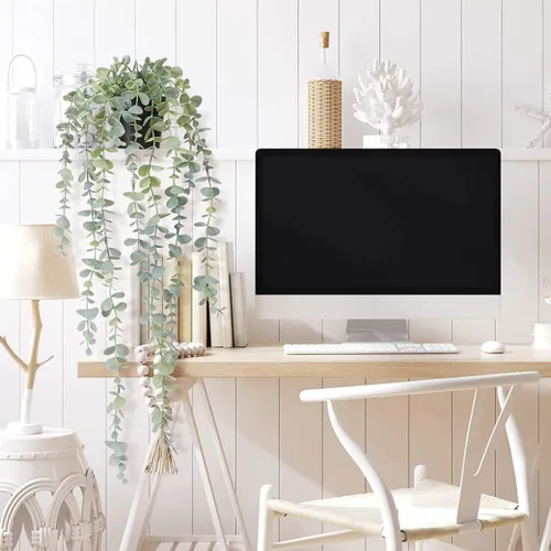 Vista 4 de Gcroet Plantas colgantes artificiales, decoración de hiedra falsa para interiores y exteriores, plantas falsas en maceta, hojas verdes falsas