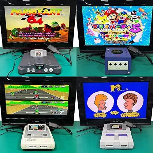 Vista 3 de Kahool Cable convertidor HDMI compatible con Nintendo 64 Gamecube SNES PALNTSC 1080P