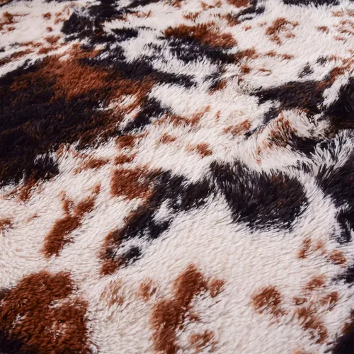 Vista 7 de Aimuan Alfombra de área con estampado de vaca, bonita alfombra de piel de vaca sintética, súper suave, alfombra de teñido anudado para sala