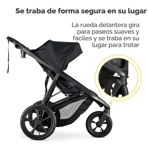 Vista 6 de BOB Gear Wayfinder Cochecito para Trotar con Suspensión Dual Independiente, Neumáticos Llenos de Aire, y Capacidad de Peso de 75 Libras, Nightfall