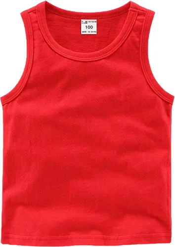 Vista 3 de EISHOW Camisetas sin mangas unisex para niños y niñas, camisetas sin mangas de algodón, camisetas básicas de verano