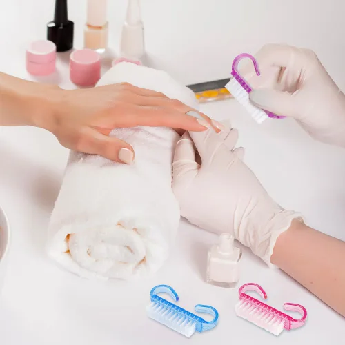 Vista 6 de 24 cepillos de uñas con agarre de mango, cepillo de uñas de varios colores, cepillos de limpieza para uñas de dedos de los pies, cepillos