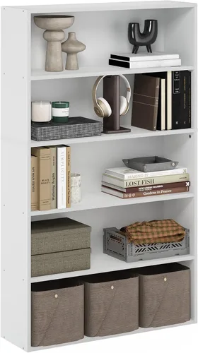 Vista 13 de Furinno Estantería básica para libros, moderna de 3 niveles, estantería con estantes abiertos, 9.3 x 21.8 x 39.5 pulgadas, para sala de estar Roble