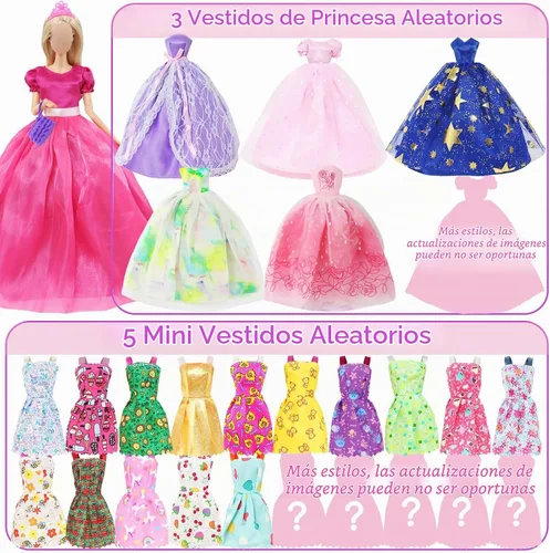 Vista 3 de Juego de 65 piezas de ropa y accesorios para muñecas Ropa de muñeca