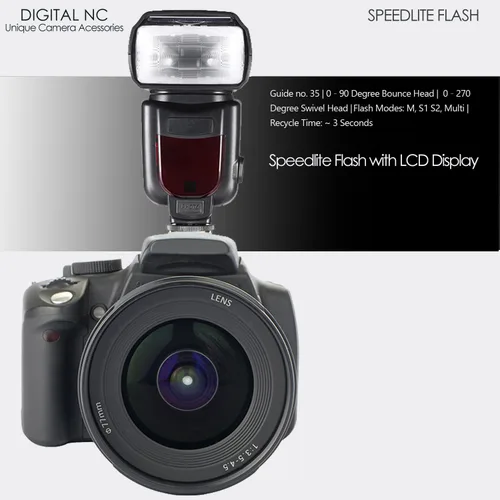 Vista 3 de Flash Speedlite con pantalla LCD compatible con Nikon D3500
