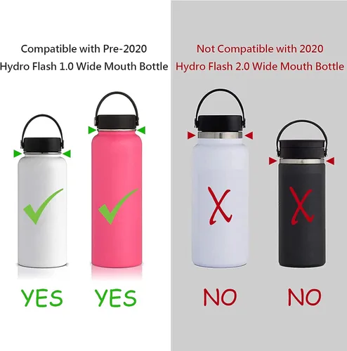 Vista 8 de Mango de cuerda de paracaídas con correa ajustable para el hombro, compatible con botellas de agua de boca ancha Hydro Flask, accesorios