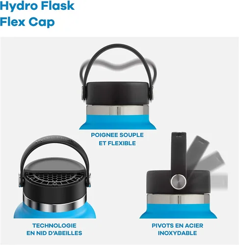 Vista 4 de Hydro Flask - Botella de agua reutilizable de acero inoxidable, aislada al vacío, apta para lavavajillas, sin BPA, no tóxica