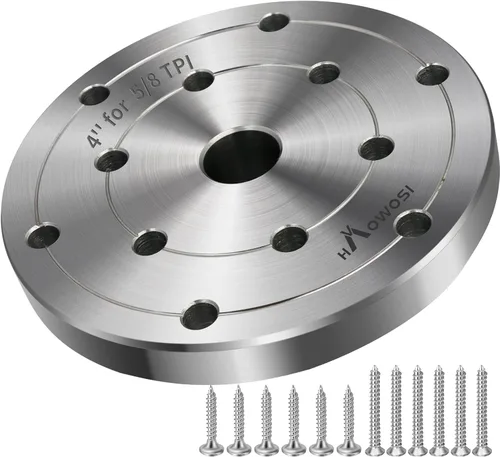 Vista 18 de Placa frontal de torno de madera de acero de 2 pulgadas, placa frontal para torno de madera, placa frontal de torno apta para husillo de 1 pulgada x