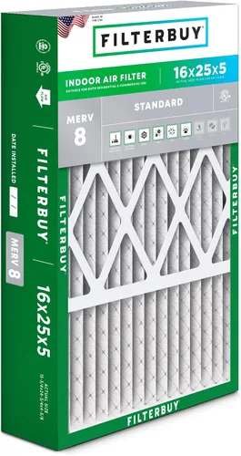 Vista 17 de Filterbuy Filtro de aire 10x17x2 MERV 8 Essential Dust & Allergy Defense (paquete de 1), filtros exteriores plisados electrostáticos para sistema