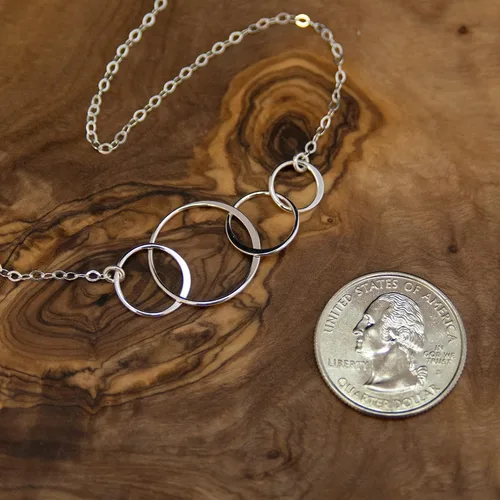 Vista 6 de EFYTAL Regalos de 40 cumpleaños para mujer, collar de cuatro círculos de plata de ley, regalo para cumpleaños de 40 años, ideas de regalos
