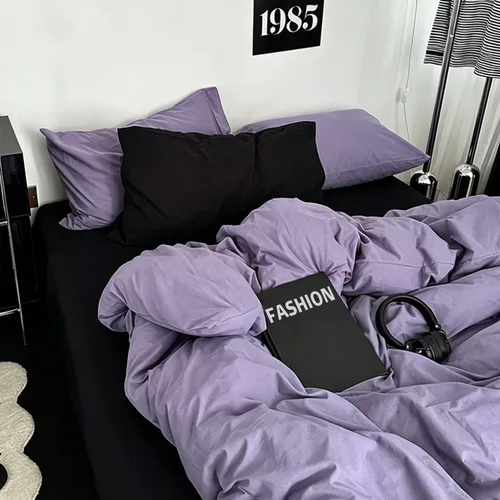 Vista 312 de mixinni Juego de funda de edredón vintage a rayas, tamaño twin, juego de ropa de cama de 3 piezas, 100% algodón lavado, suave y transpirable, funda