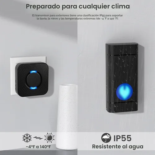 Vista 6 de PHYSEN - Timbre inalámbrico para el hogar, kit de timbre de puerta