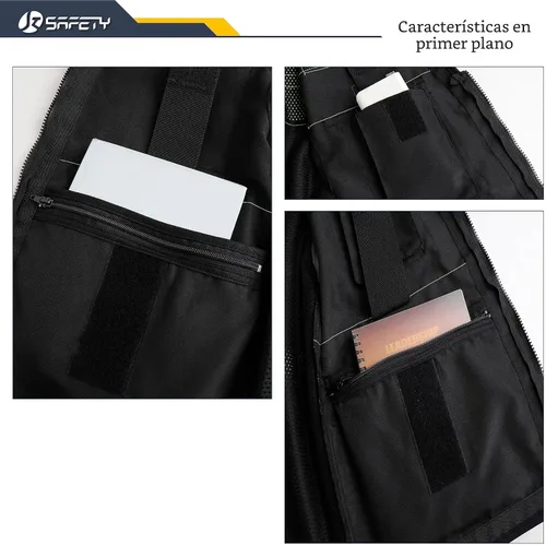 Vista 3 de JKSafety Hi-Vis Chaleco de seguridad unisex para topógrafos de alta visibilidad, resistente, con bolsillos internos, cumple con las normas ANSI/ISEA
