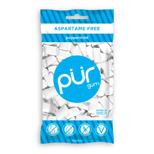 Vista 4 de Pur Paquete variado de chicles - menta, menta granada, menta verde y gaulteria - 55 piezas cada uno