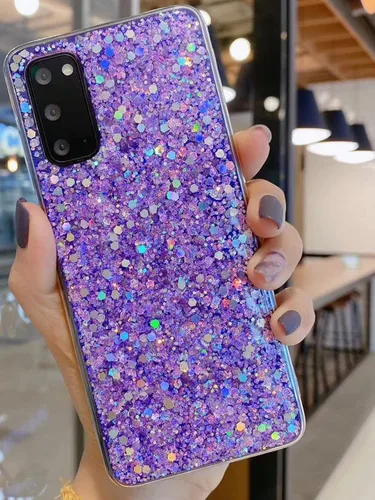 Vista 8 de Diseñada para Samsung Galaxy S22, con purpurina brillante para mujeres y niñas, bonita funda protectora de goma delgada para Galaxy S22 5G de 6.1