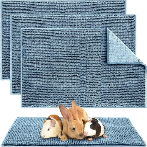 Vista 14 de Amylove 4 piezas de forro para jaula de conejillo de indias, ropa de cama para conejillo de indias, alfombrilla para puerta de perro para patas