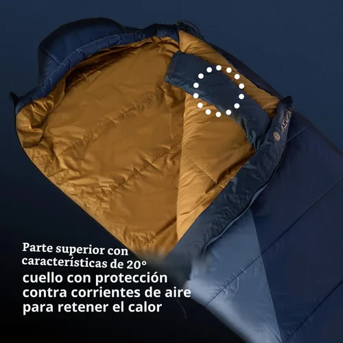 Vista 6 de Kelty Cosmic Relleno Sintético 20 Grados - Saco de Dormir para Mochileros – Correas de Compresión, Bolsa de Almacenamiento Incluida Azul oscuro
