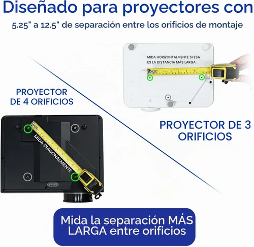 Vista 2 de VIVO Soporte de proyector de techo extensible, proyección ajustable en altura, rango de montaje de hasta 12.5 pulgadas con rango de mini proyector