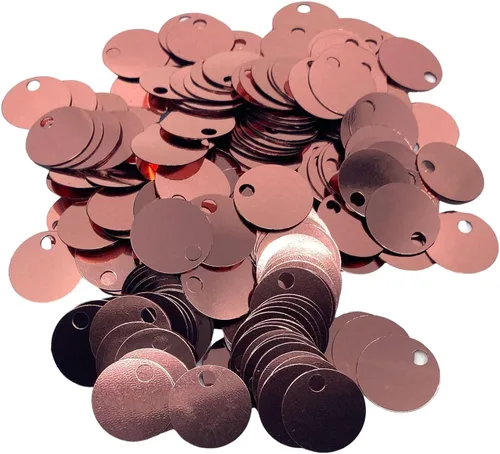 Vista 16 de Paillettes de lentejuelas redondas planas de 10/20/1.181 in, agujero de 0.157 in, mezcla de colores, lentejuelas acrílicas, 1,76 onzas (1.76 oz)