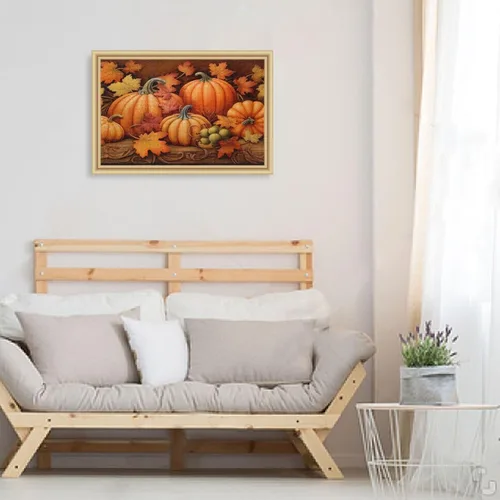 Vista 6 de Pumpkin Fall Jigsaw Puzzles 500 Pieces for Adults with Mesh Storage Bag 2011860