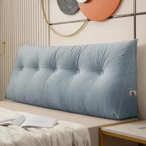 Vista 24 de Almohada triangular para cabecero, almohada de cuña grande lavable para el cuerpo, soporte de posicionamiento del respaldo, almohadas de lectura