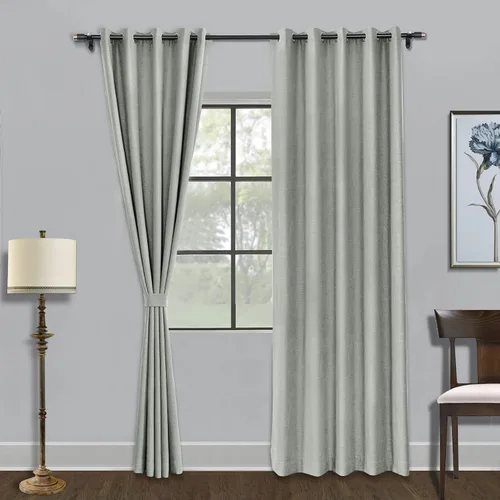 Vista 13 de Fcosie Cortinas opacas de lino de 50 pulgadas de ancho x 63 pulgadas de largo, paneles de cortina con ojales para sala de estar, dormitorio, baño