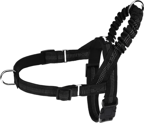 Vista 14 de PUPTECK Arnés sin tirones para perro de tamaño mediano, ajustable con chaleco reflectante para mascotas con asa de bungee, a prueba de escapes y sin