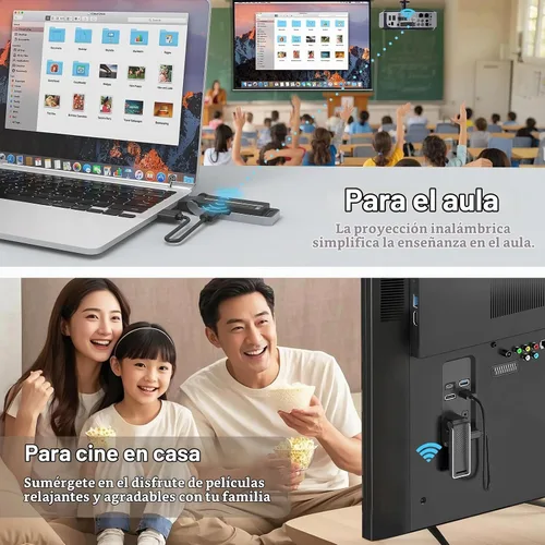 Vista 7 de Kit de transmisor y receptor HDMI inalámbrico con disipación de calor, interfaz flexible de 90°, doble banda 2.4G/5G - Transmite video y audio desde