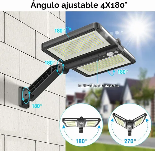 Vista 7 de ropelux Luces solares de inundación al aire libre, luces de sensor de movimiento al aire libre de 6000LM de alta luminosidad, IP65 impermeables y 5
