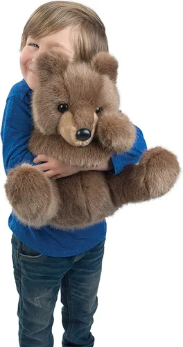 Vista 2 de Douglas Truman DLUX - Peluche de oso de peluche de 14 pulgadas, color gris