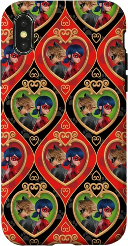 Vista 5 de Funda roja y verde para iPhone SE (2020) / 7 / 8 Miraculous Ladybug and Cat Noir The Movie