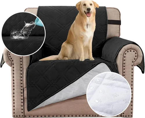 Vista 19 de H.VERSAILTEX Funda de sofá 100% impermeable, lavable, antideslizante, para 3 cojines, protector de muebles para mascotas, fundas de sofá