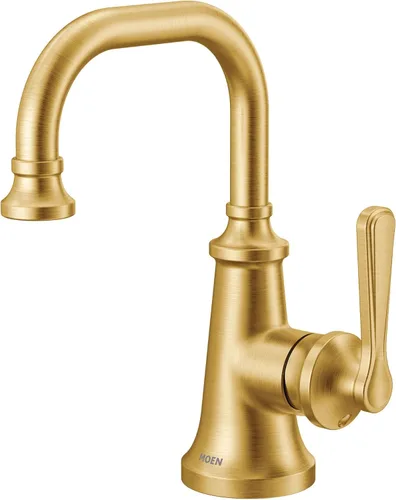 Vista 9 de Moen S44101BG - Grifo de lavabo de baño tradicional con una sola manija de oro cepillado