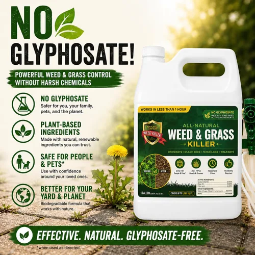Vista 3 de Natural Armor Fórmula concentrada totalmente natural para matar malezas y hierbas. No contiene glifosato (320 onzas, 2.5 galones)