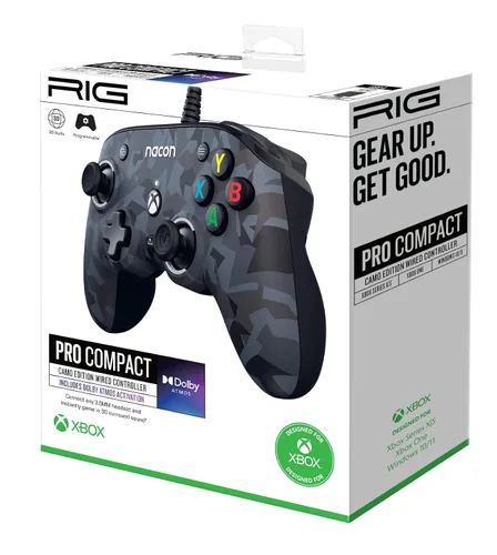 Vista 4 de RIG Nacon PRO Compact Controller with Dolby Atmos for Xbox Series XS, Xbox One, Windows 1011 PCs - Urban Camo