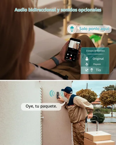 Vista 5 de ZUMIMALL Cámara de timbre inalámbrica 2K sin suscripción, funciona