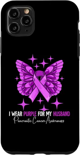 Vista 13 de I Wear Purple For My Husband Pancreatic Cancer Awareness Case for iPhone 16