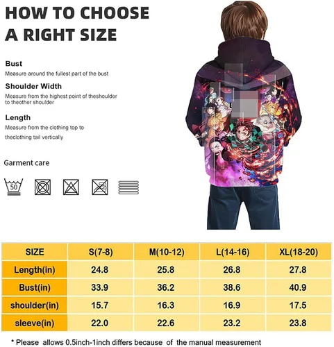 Vista 5 de Sudadera con capucha y bolsillo con estampado 3D de animé para hombre