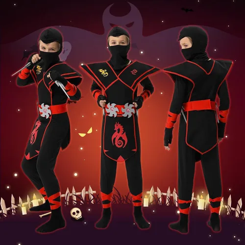Vista 6 de Geefia Disfraz de dragón rojo de lujo de Halloween para niños con accesorios de espuma, juguetes S