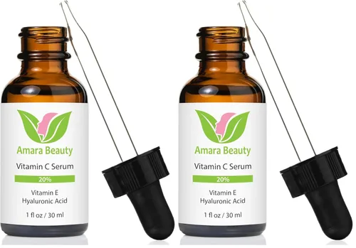 Vista 6 de Serum con Vitamina C Amara Organics para rostro 20% con ácido hialurónico y Vitamina E, 1 fl.