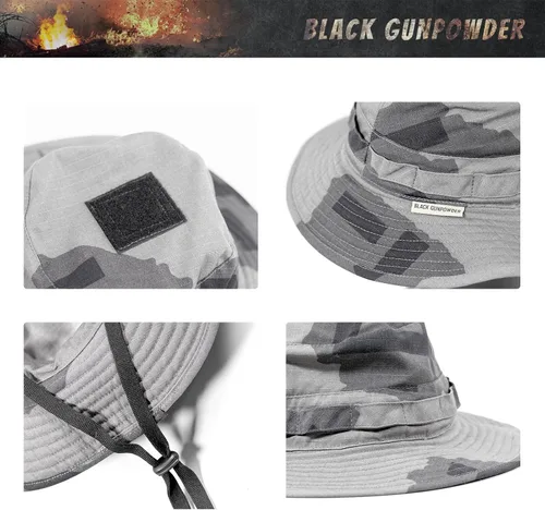 Vista 5 de Militar táctico camuflaje boonie sombrero caza pesca al aire libre