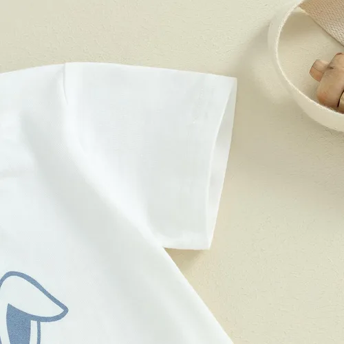 Vista 4 de Karesoull Conjunto de 2 piezas de ropa de Pascua para bebé, conjunto de ropa de Pascua para niños pequeños