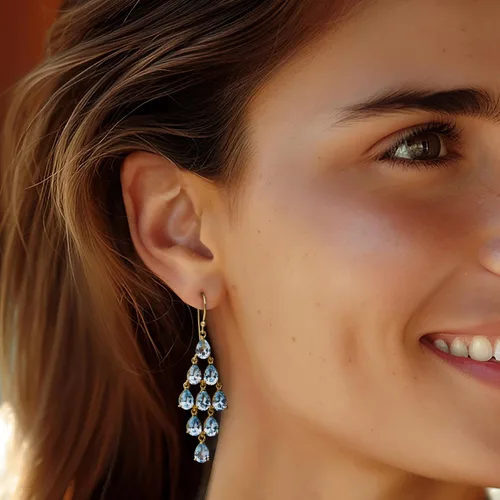 Vista 2 de Ross-Simons Gemstone Chandelier Earrings in 18kt Gold Over Sterling