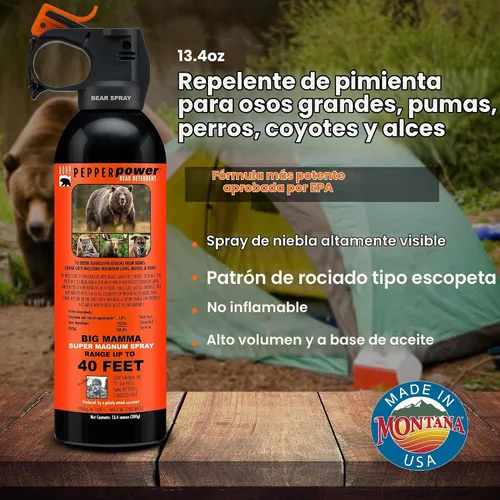 Vista 2 de UDAP 18CP Super Magnum Bear Spray, Multi, 13.4oz
